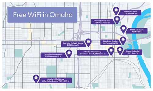 Free Wi-Fi in and around Omaha