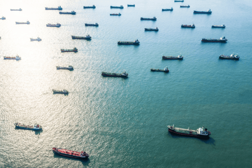 Oil Tankers sailing in open water.