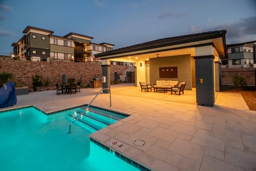 Poolside Lounge & BBQ at Aerie La Cholla Apartments in Tucson, AZ 85741