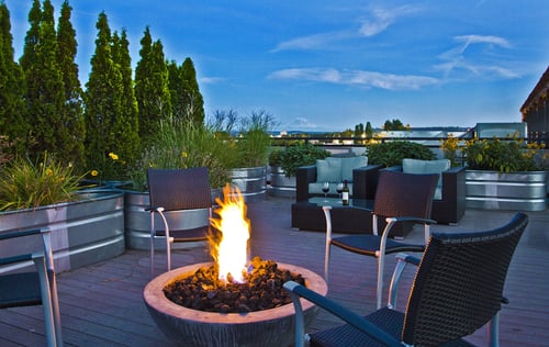 Outdoor Living Area Fire Pits at The Corydon in Seattle, WA