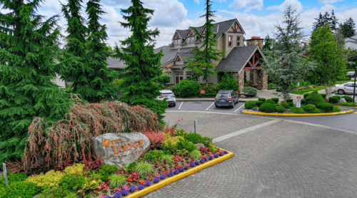 Property sign at The Lodge at Peasley Canyon, Washington, 98001