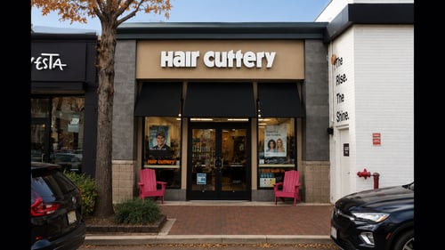 Outside the Hair Cuttery salon in  Bethesda