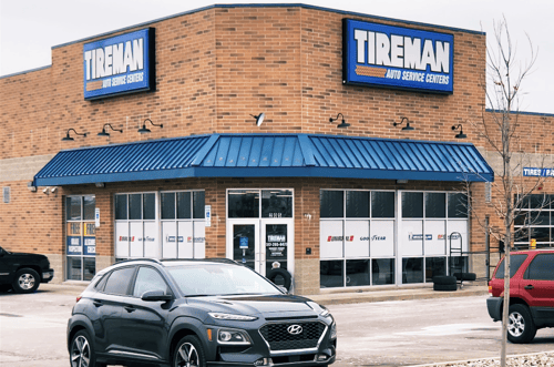 View of the Tireman store: Tireman store stands as a destination for service and tire solutions.
