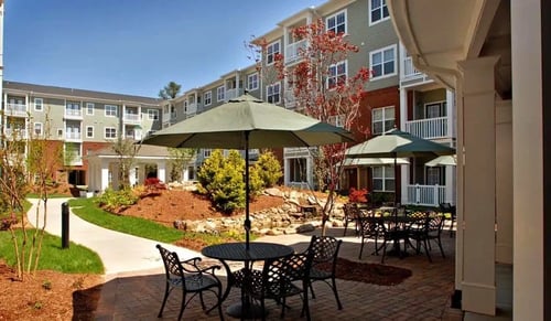 Outdoor patio at Sweetwater Terraces, Duluth, Georgia, 30096