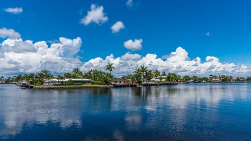 View of large water front property from the water