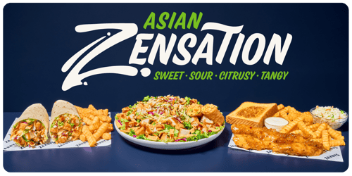 Chicken Finger Tacos meals with chipotle Ranch, Avocado BLT, and Buffalo Blue flavors