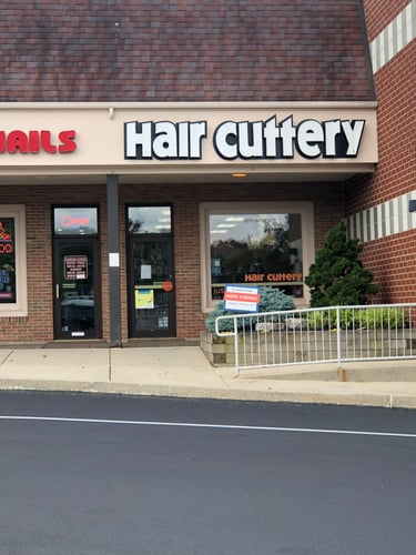 The front entrance of Hair Cuttery at Harleysville Meadowbrook Plaza.