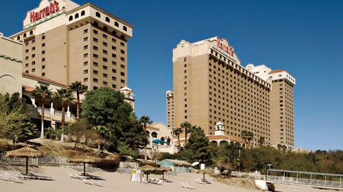 Play and stay at Harrah's Laughlin Hotel & Casino! Hotel rooms and suites are decorated in south-of-the-border style, with many views of the Colorado River. You'll be steps away from the excitement of the Harrah?s casino and all the fun of this riverfront hotel.