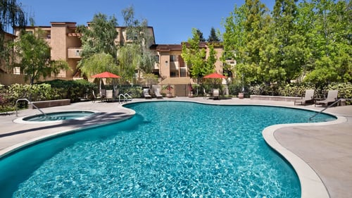 Apartment Complex with Pool at The Maddox Sunnyvale, California