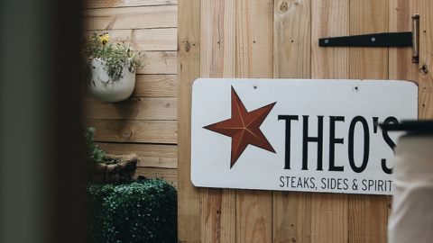 Theo's Steaks, Sides & Spirits - Rehoboth Beach Front Sign
