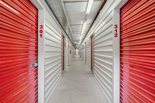 Interior Storage Units at an Open Self-Storage Facility in Waco, TX