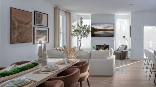 Luxury townhomes and single-family homes with bright open-concept living spaces