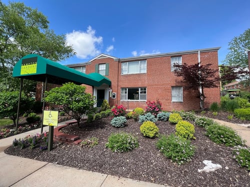 Property entrance at Hampton Gardens Apartments in Saint Louis, MO 63139
