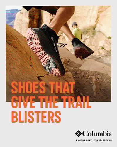 Shoe close up on a trail.