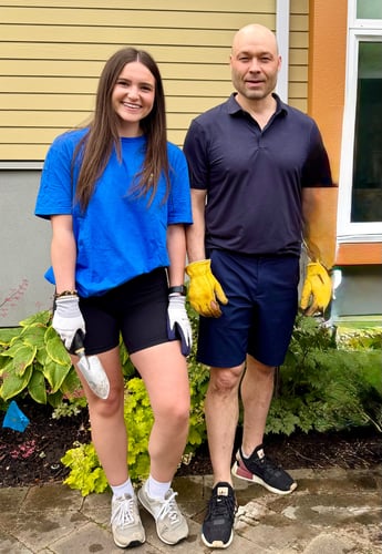 Wade and Shaina volunteering at COHA