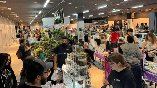 various vendors selling products at show