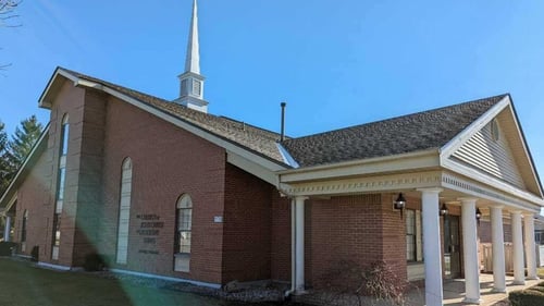 Exterior of the Tiffin meetinghouse of The Church of Jesus Christ of Latter-day Saints located at 570 East Spayth St., Tiffin, OH 44883.
