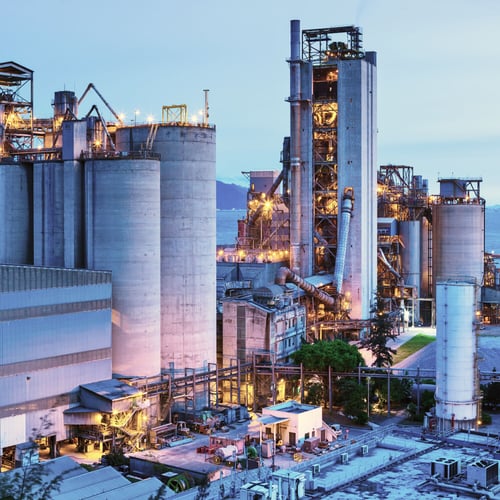 Industrial plant at sunset