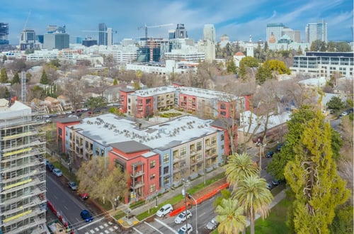 Aerial View at FREMONT MEWS, Sacramento, CA