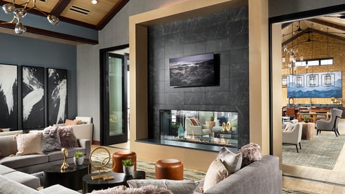 Regency at Montaine community clubhouse library and gathering space