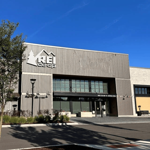 The front of the REI store in Ithaca, New York