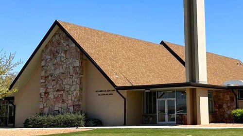 The Church of Jesus Christ of Latter-day Saints meetinghouse in Page, Arizona, where members gather for worship and service
