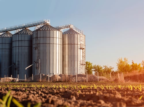 A picture of grain silos
