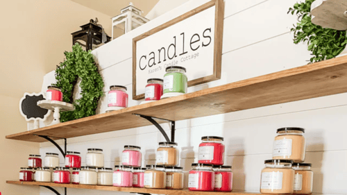 two tiered candle shelf