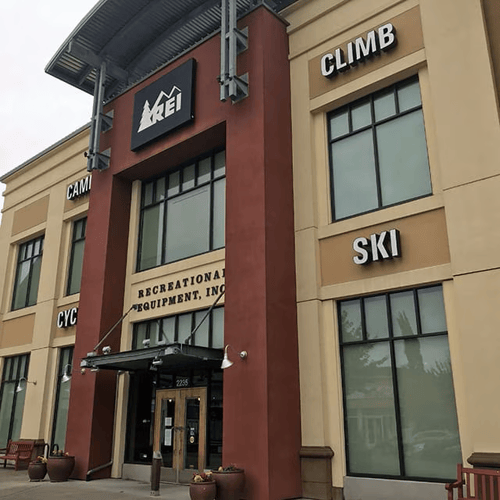 The front of the REI store in Hillsboro, Oregon