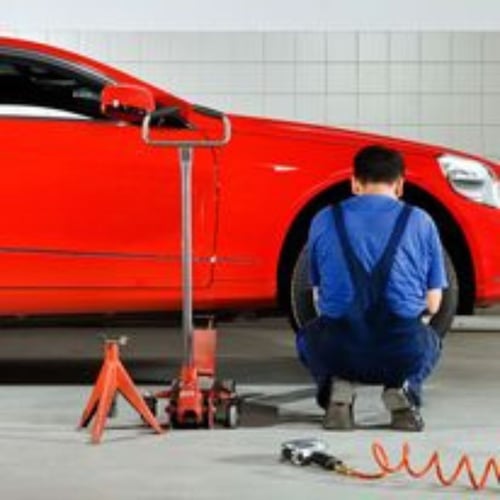 Tire fitting and service.