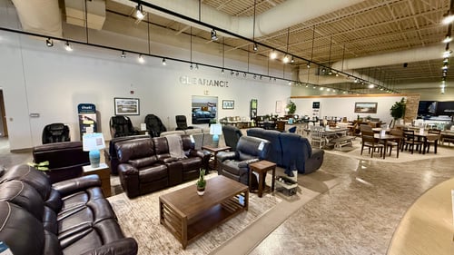 Power reclining sofa at Slumberland Furniture Champaign.