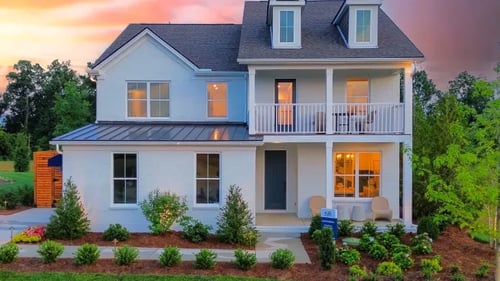 Exterior of two story floor plan in new home community at Devonshire in Mt Juliet, TN