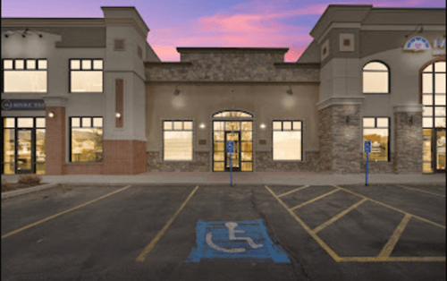 Corner Canyon Health Centers Intensive Outpatient Program (IOP) facility entrance in Draper, Utah, showcasing a welcoming exterior for mental health and addiction treatment services