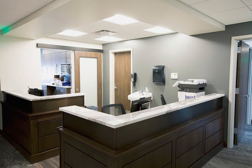 The nurses station is adjacent to four medical stabilization rooms. A nurse is on-site 24/7, and a psychiatrist makes rounds regularly.