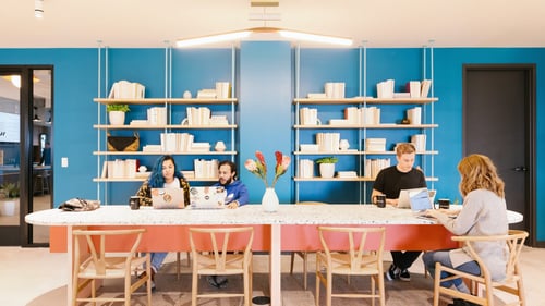 WeWork Wells Fargo Center - Coworking space interior view