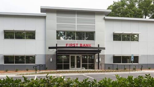 First Bank Cary branch exterior.
