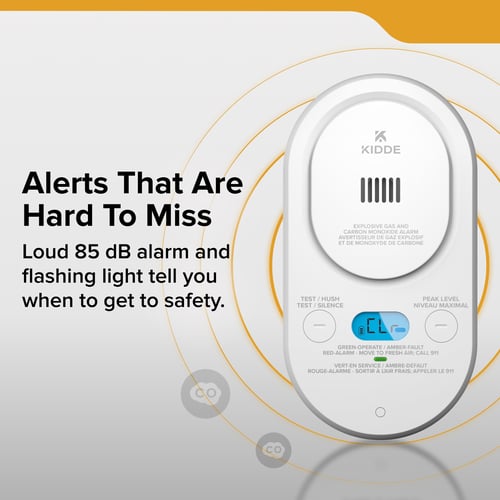 Alerts that are hard to miss with loud 85 decible alarm and flashing light tells you when to get to safety.