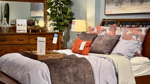 Woodbury Slumberland Furniture wood bedroom set