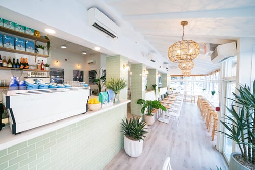 Interior shot of Bluestone Lane Tribeca store
