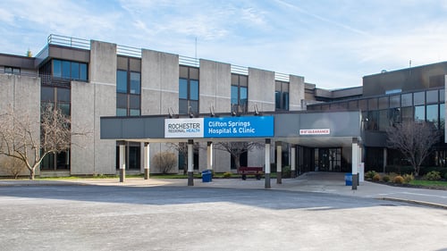 Exterior of Rochester Regional Health Clifton Springs Hospital & Clinic at 2 Coulter Rd.