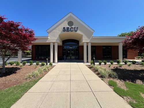 Outside view of the State Employees' Credit Union Raleigh-Wakefield branch