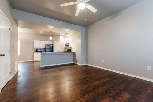 Spacious kitchen with hardwood floors, Danamere Village, Carlisle, IA, 50047