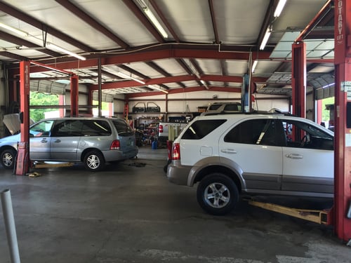 inside of shop garage area