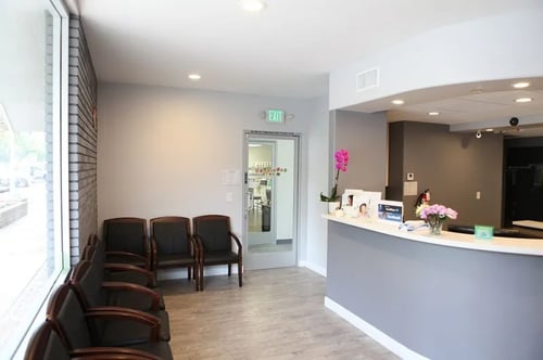 Waiting area and reception desk