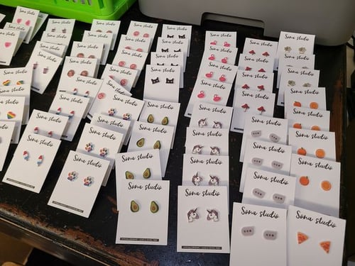 Look at these fun new earrings from Sona Studios! They are lead-free, nickel-free, hypoallergenic, and adorable!