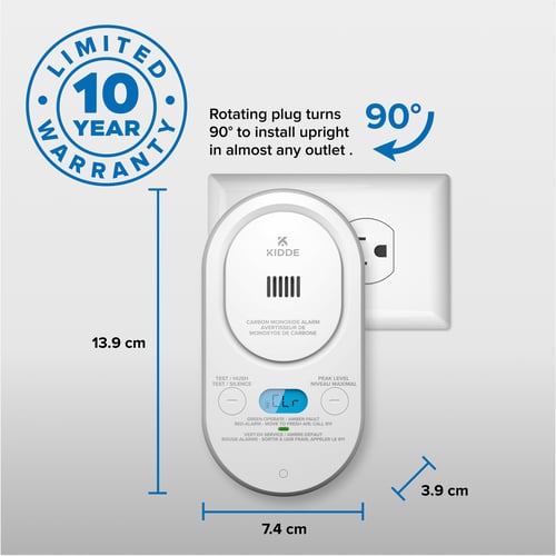 Limited 10 Year warranty protects you and rotating plug turns 90 degrees to install upright in almost any outlet.
