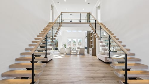 Stunning dual floating staircases