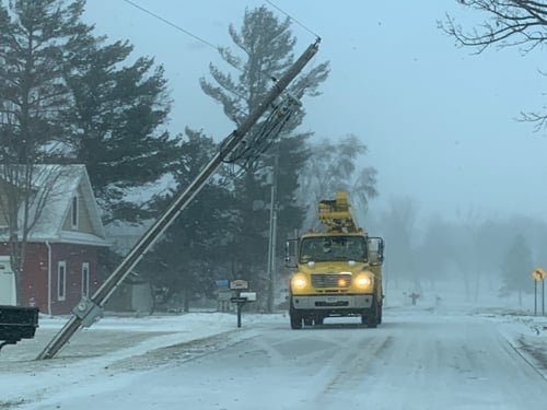 McLeod Coop truck in winter