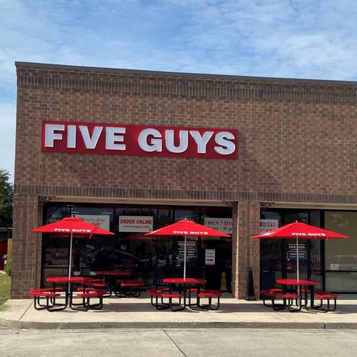 Entrance to the Five Guys at 819 W Esplanade Avenue in Kenner Louisiana.