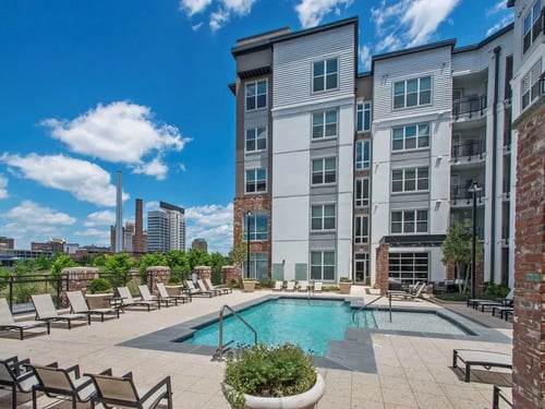 Swimming pool at Parkside Apartments in Birmingham, AL